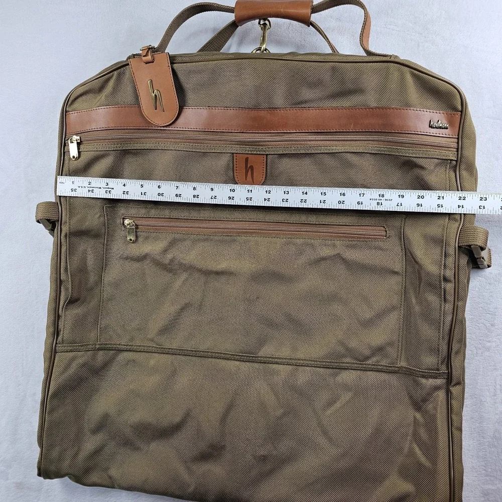 Vtg Hartmann Garment Bag Ballistic Nylon Leather Trim Travel Fold Business